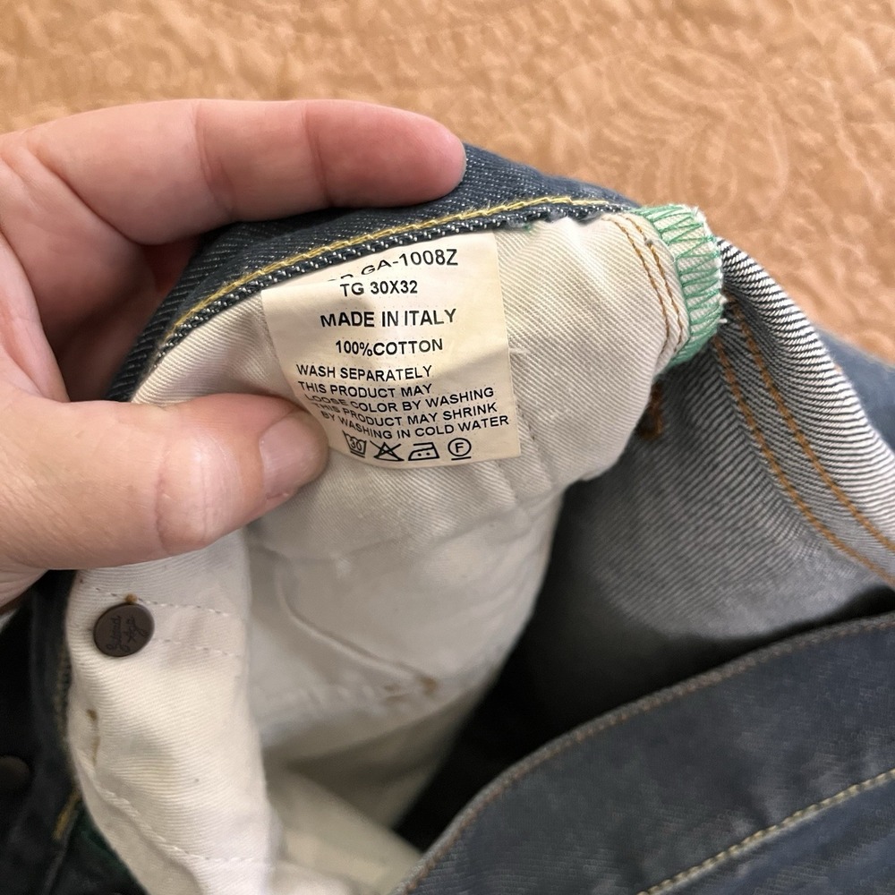 Gilded Age GA-1008Z Luxury Italian Denim Straight Leg 30x32 Green Stitch Accent - Picture 8 of 14